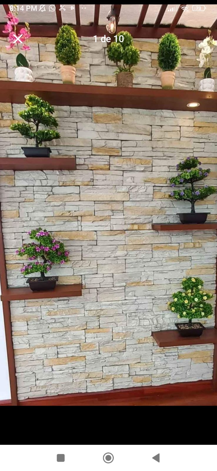 Pared decorativa con repisas